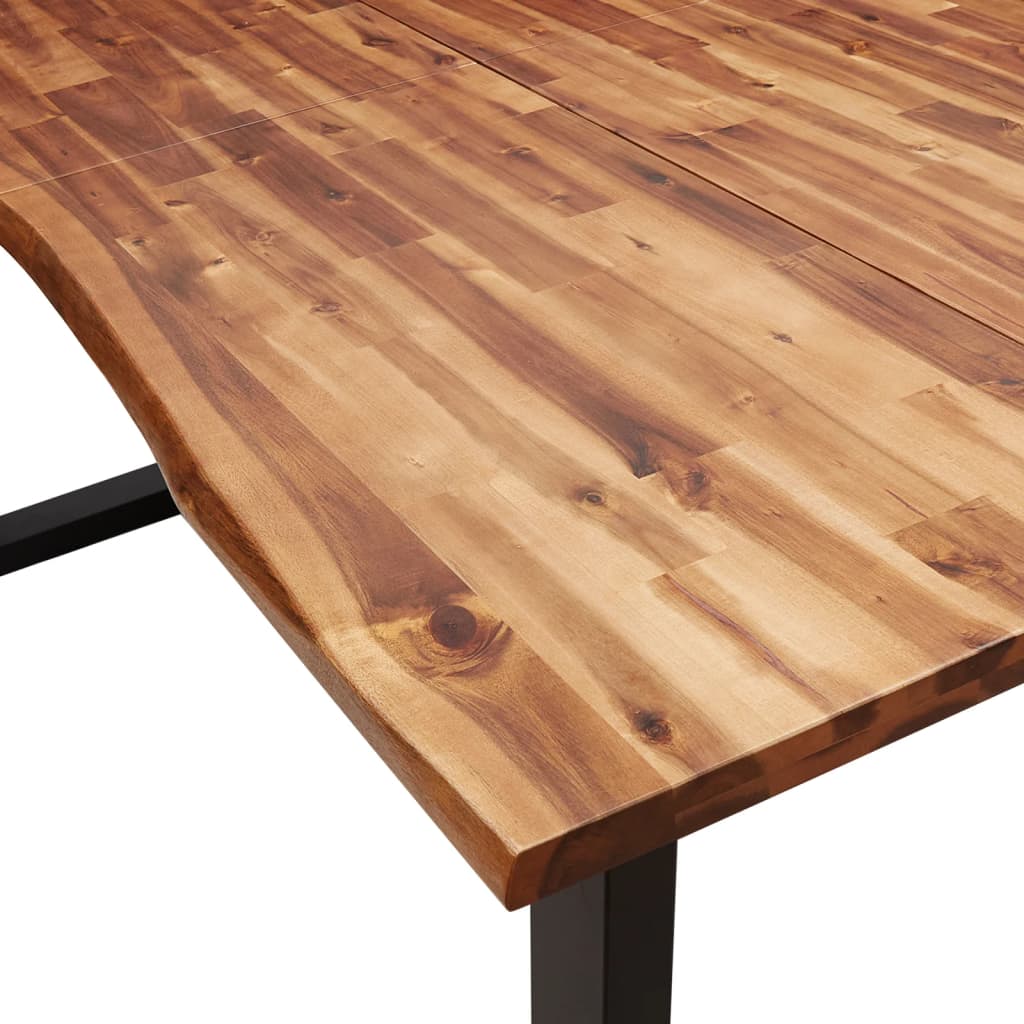 Table à manger avec bord naturel 180x90x75 cm bois d'acacia massif