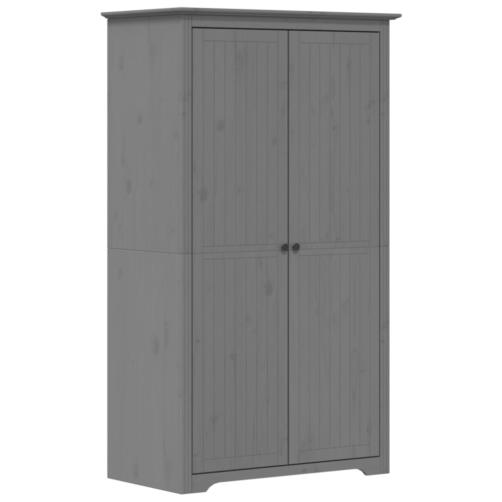 Kledingkast BODO 99x53,5x173 cm massief grenenhout wit bruin