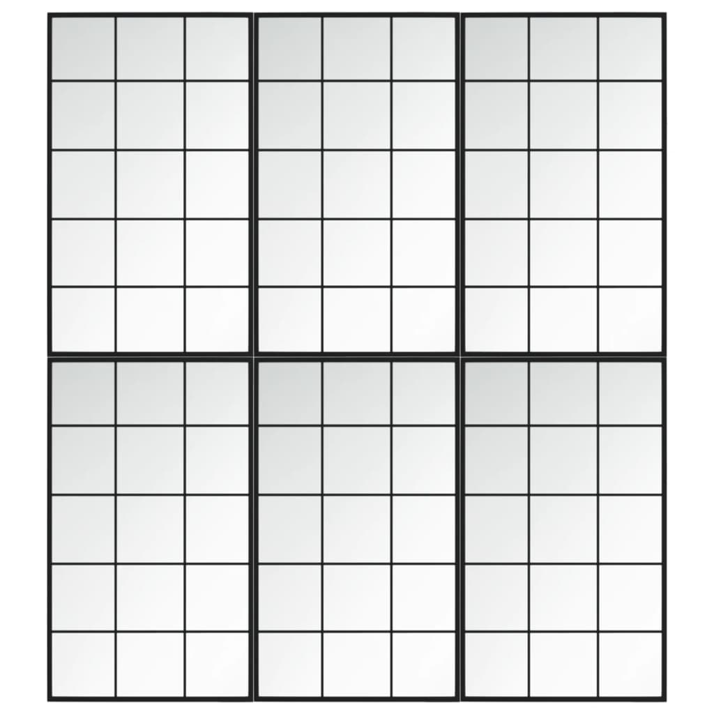 Wandspiegel 60x60 cm metaal zwart