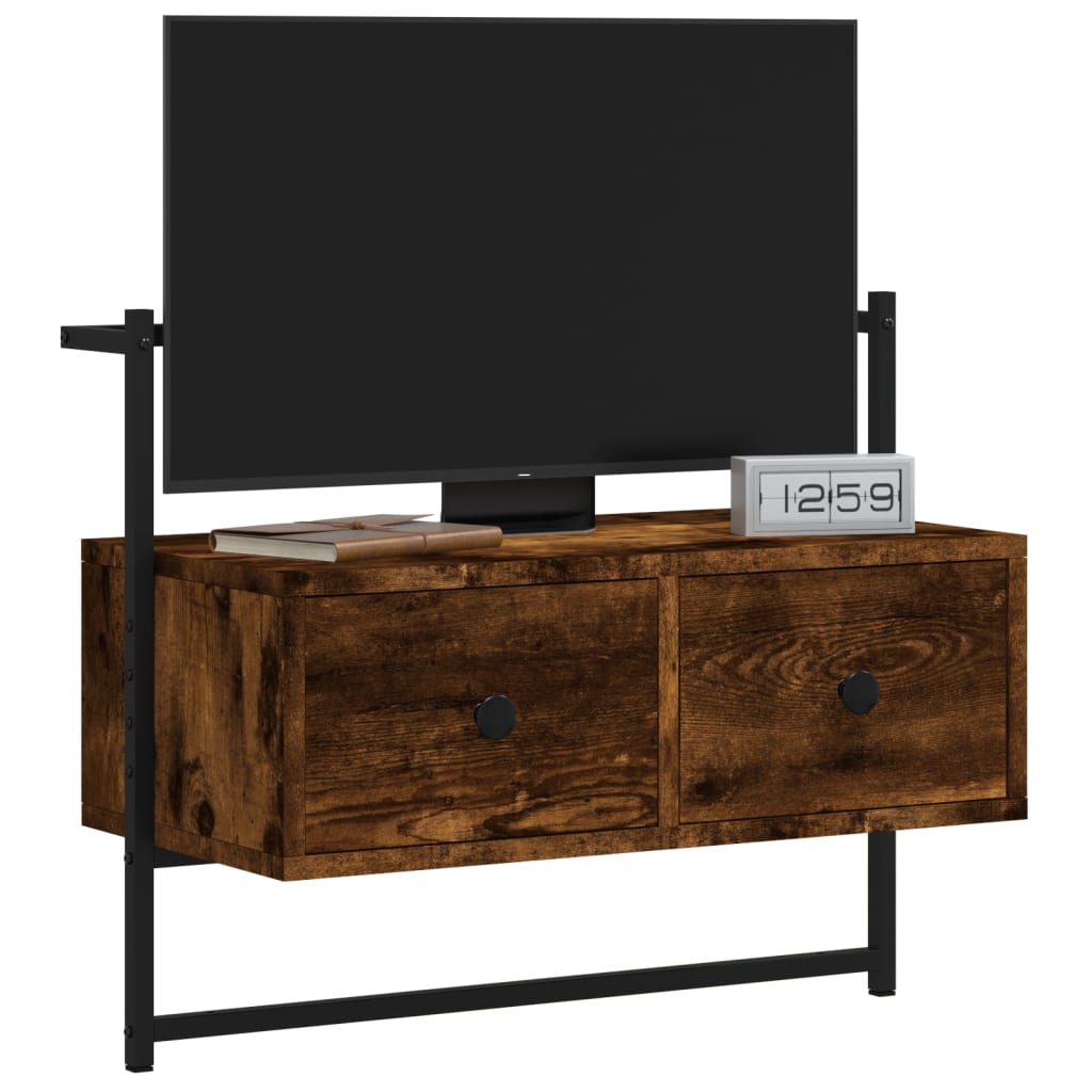 Tv-meubel wandgemonteerd 100,5x30x51 cm hout