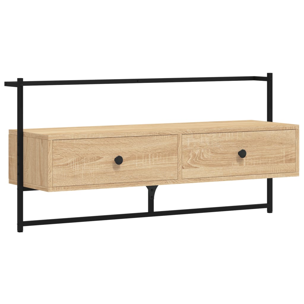 Tv-meubel wandgemonteerd 100,5x30x51 cm hout