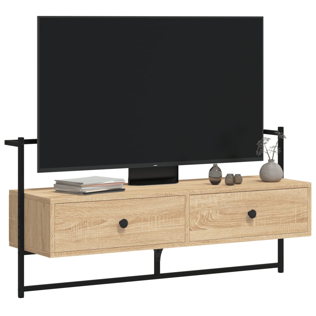 Tv-meubel wandgemonteerd 100,5x30x51 cm hout