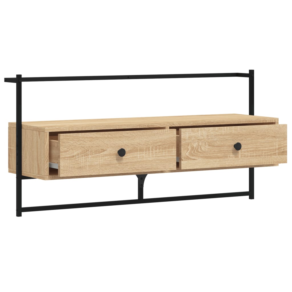 Tv-meubel wandgemonteerd 100,5x30x51 cm hout