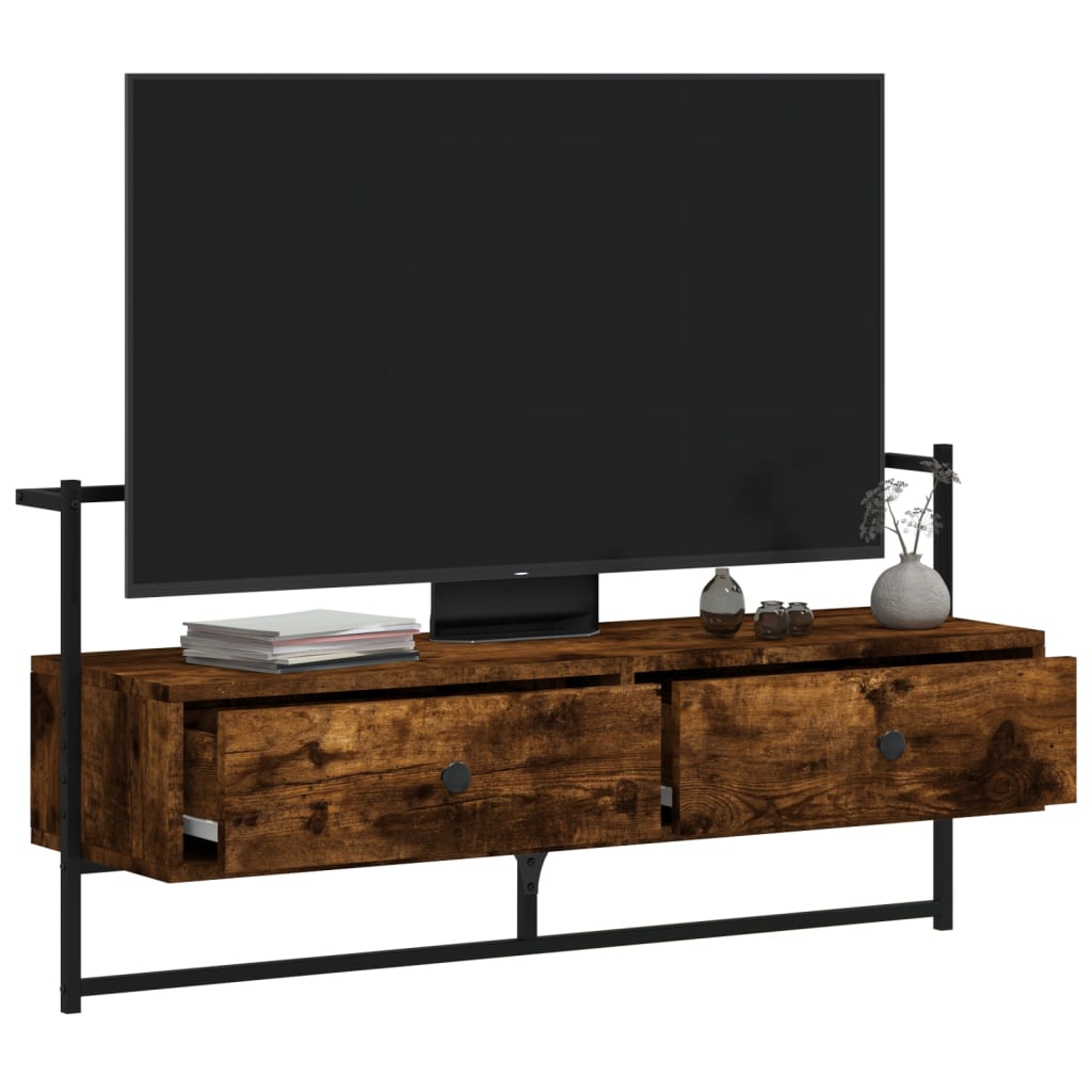 Tv-meubel wandgemonteerd 100,5x30x51 cm hout