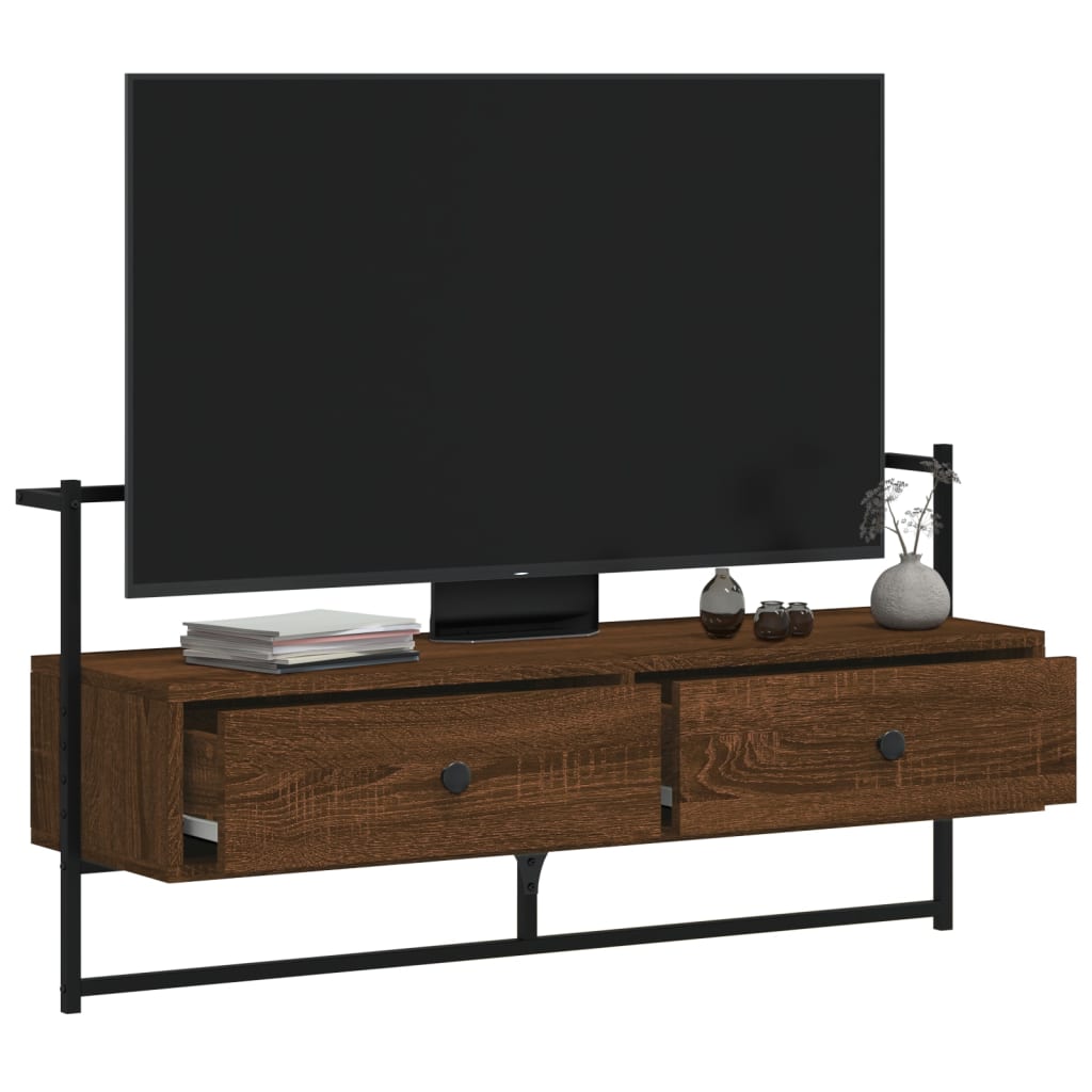 Tv-meubel wandgemonteerd 100,5x30x51 cm hout