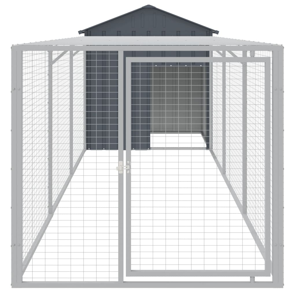 Kippenhok met ren 117x609x123 cm gegalvaniseerd staal