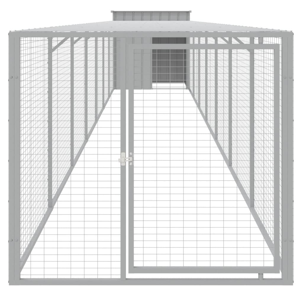 Kippenhok met ren 110x405x110 cm gegalvaniseerd staal