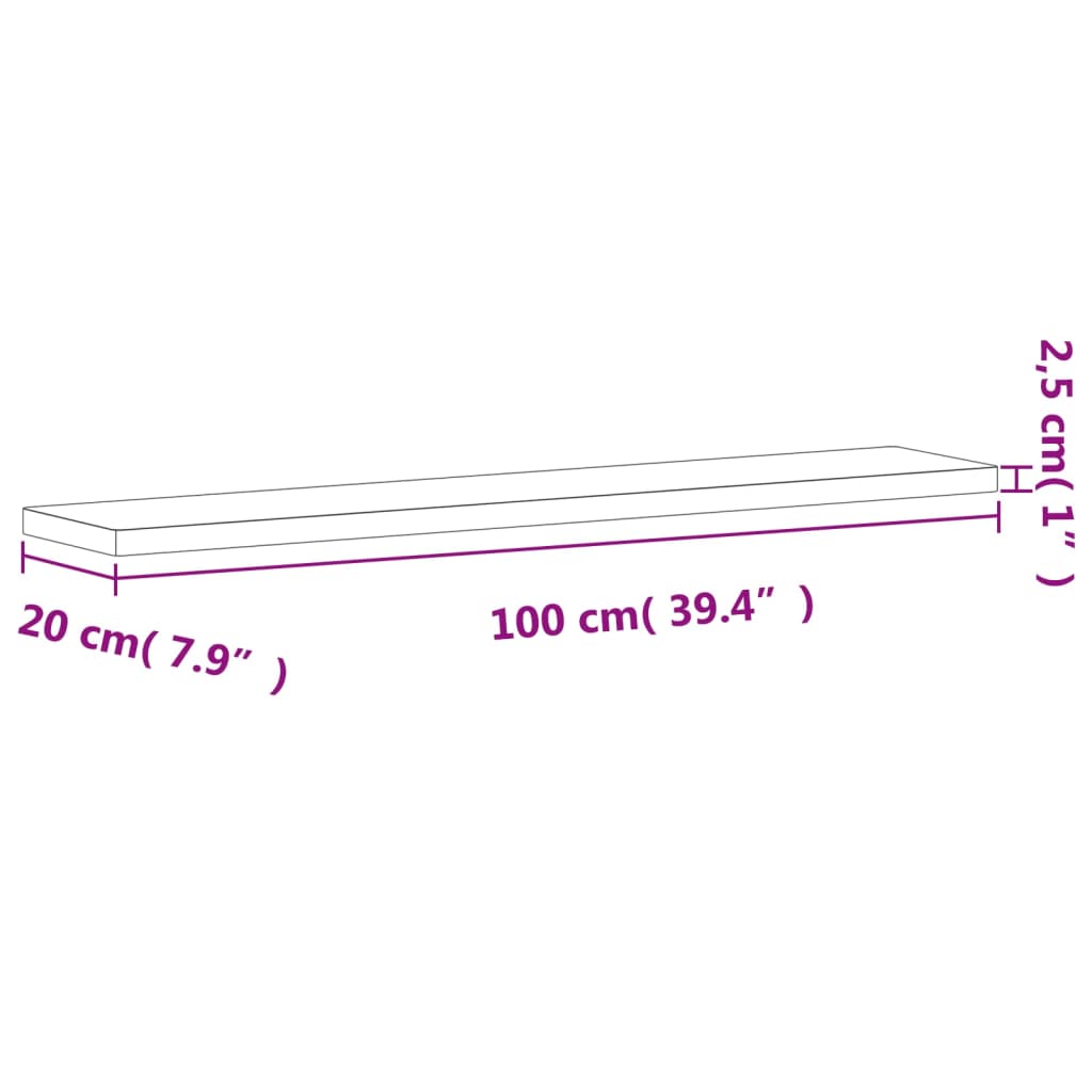 Wandschap 100x20x4 cm massief beukenhout