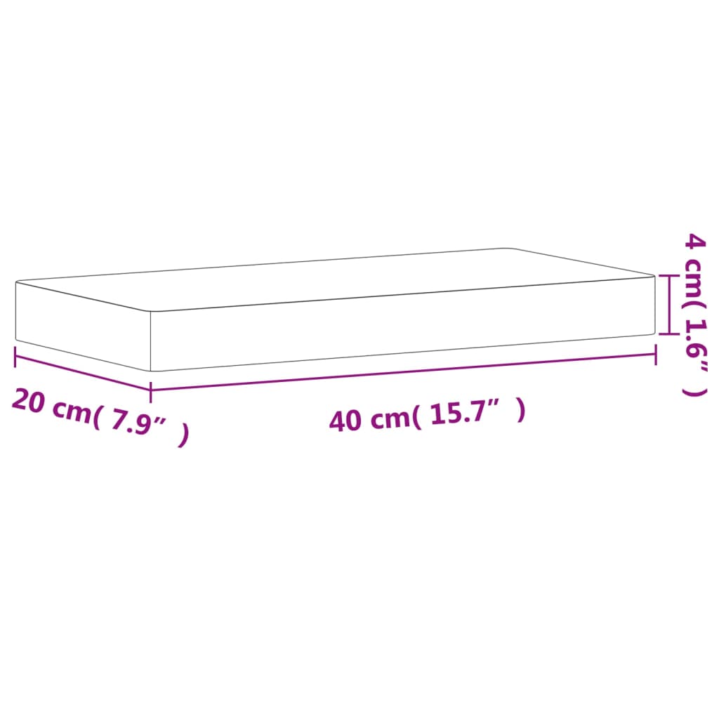 Wandschap 60x20x4 cm massief beukenhout