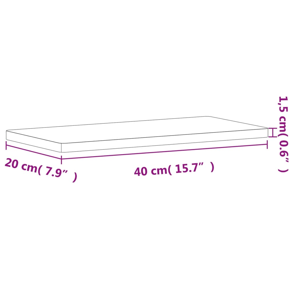 Wandschap 60x20x2,5 cm massief beukenhout