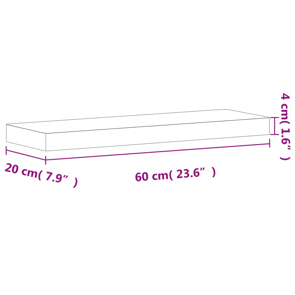 Wandschap 100x20x4 cm massief beukenhout