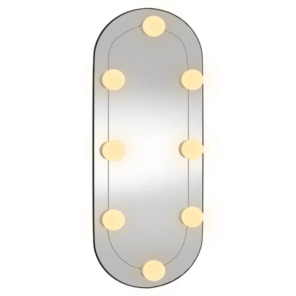 Wandspiegel met LED's ovaal 40x90 cm glas