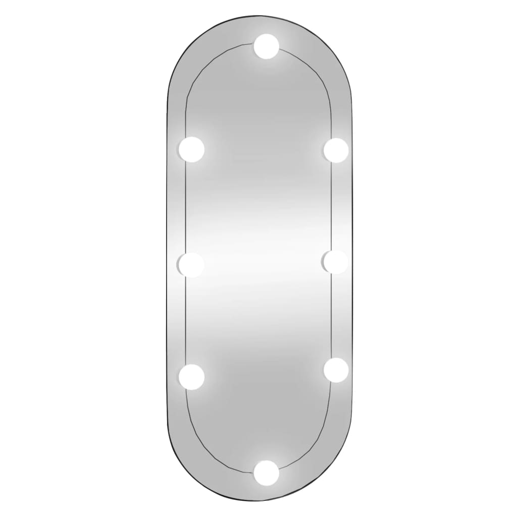 Wandspiegel met LED's ovaal 40x90 cm glas