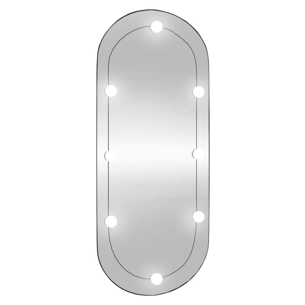 Wandspiegel met LED's ovaal 15x40 cm glas