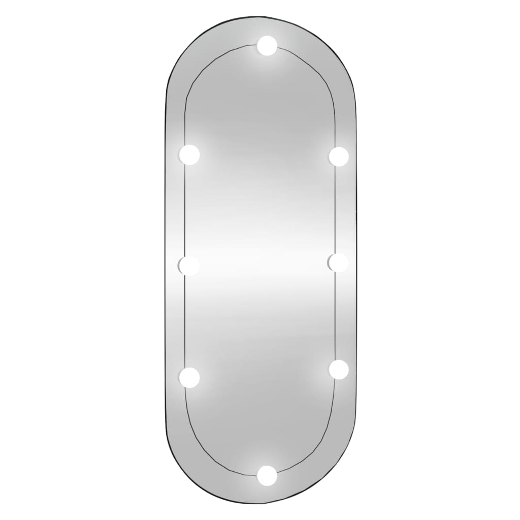 Wandspiegel met LED's ovaal 40x90 cm glas