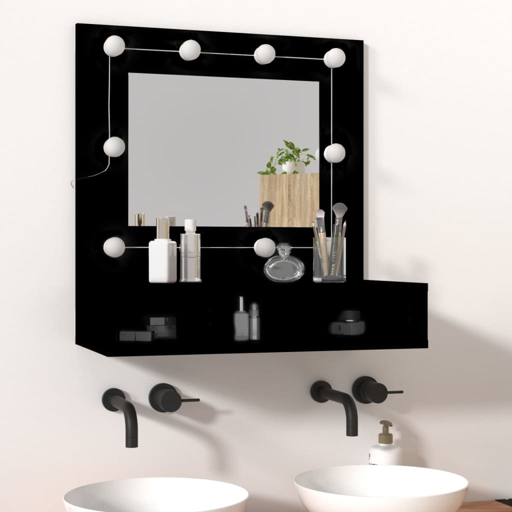 Armoire à miroir avec éclairage LED 60x31,5x62 cm