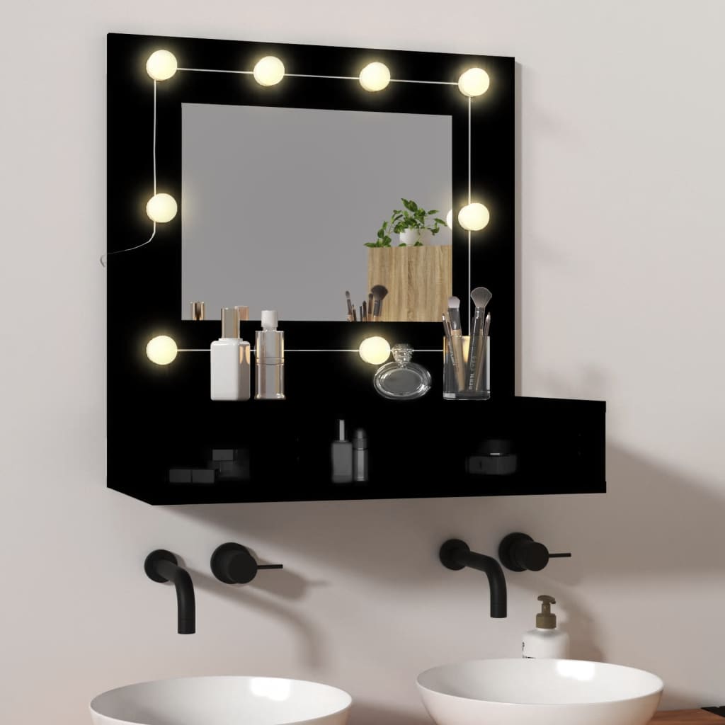 Armoire à miroir avec éclairage LED 60x31,5x62 cm