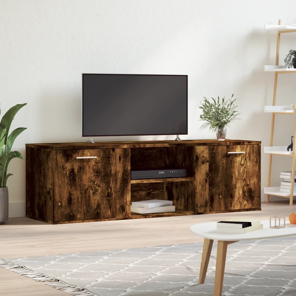 Meuble TV 120x34x37 cm en bois travaillé