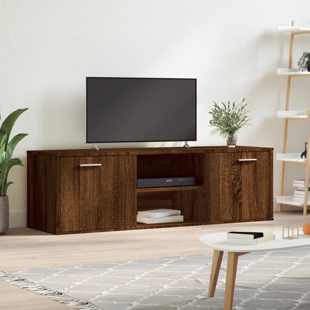 Meuble TV 120x34x37 cm en bois travaillé