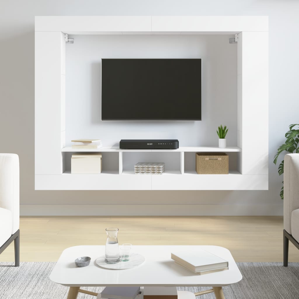 Meuble TV 152x22x113 cm en bois travaillé