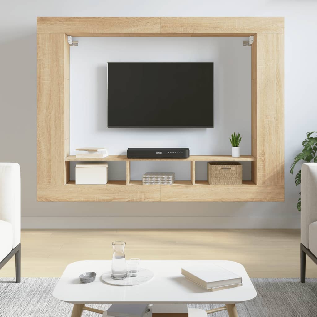 Tv-meubel 152x22x113 cm bewerkt hout