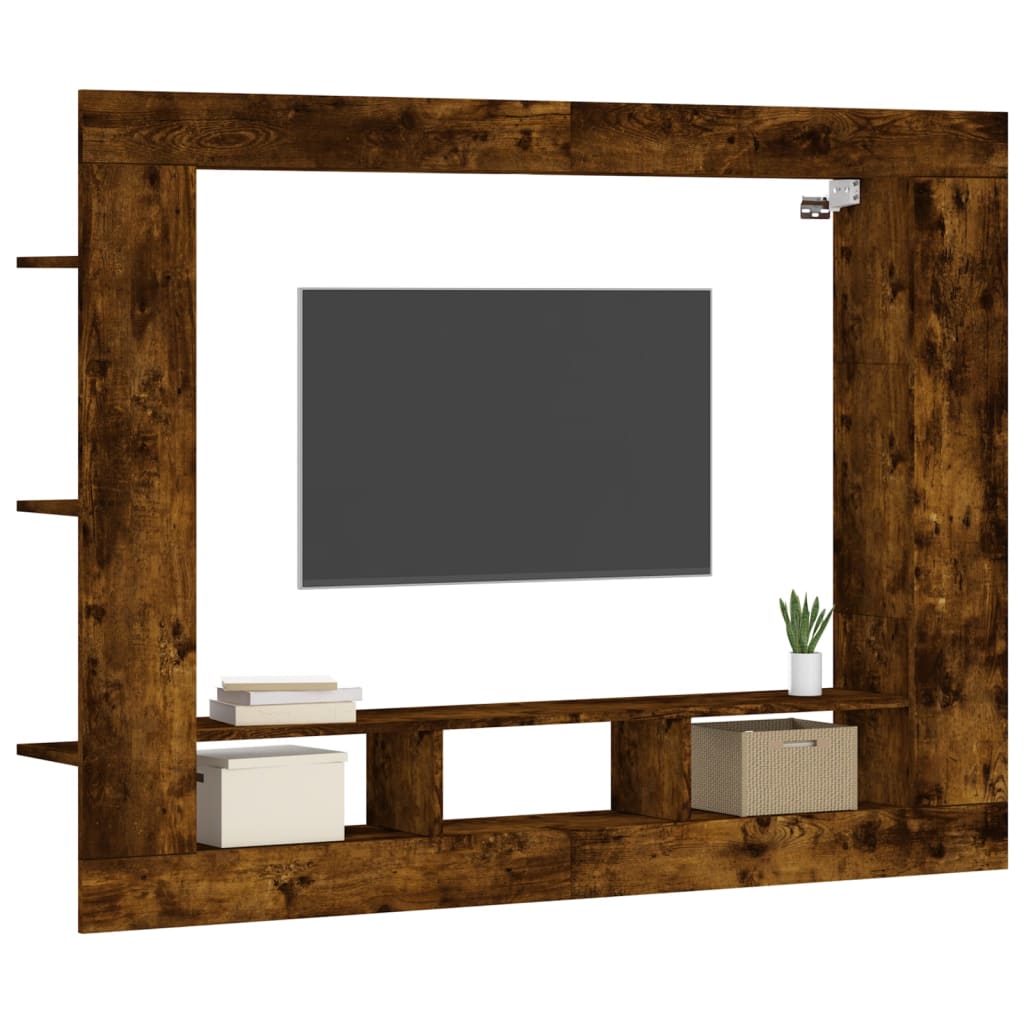 Meuble TV 152x22x113 cm en bois travaillé