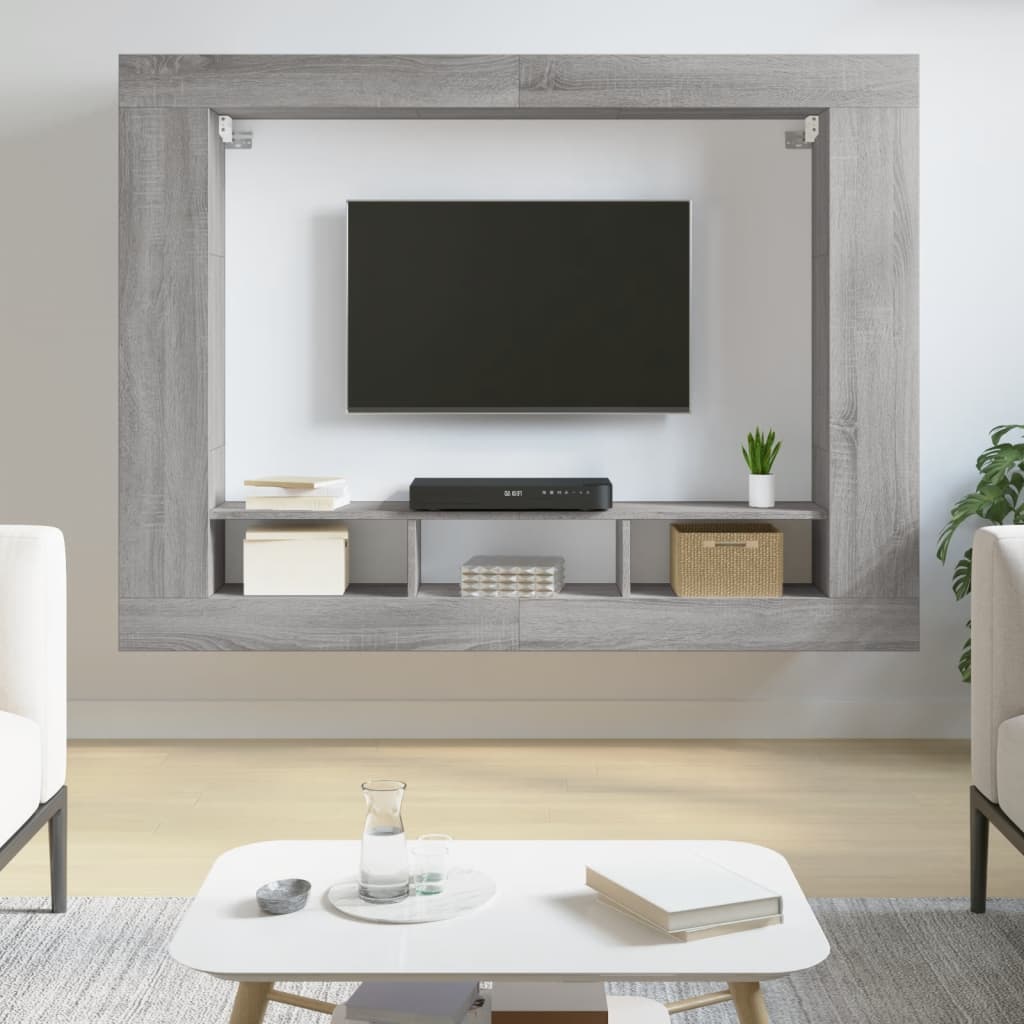 Meuble TV 152x22x113 cm en bois travaillé