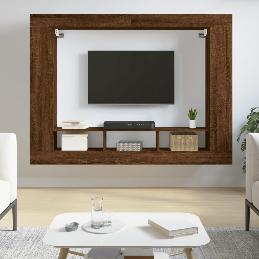 Meuble TV 152x22x113 cm en bois travaillé