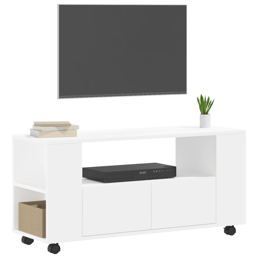 Tv-meubel met wielen 102x34,5x43 cm bewerkt hout oud hout