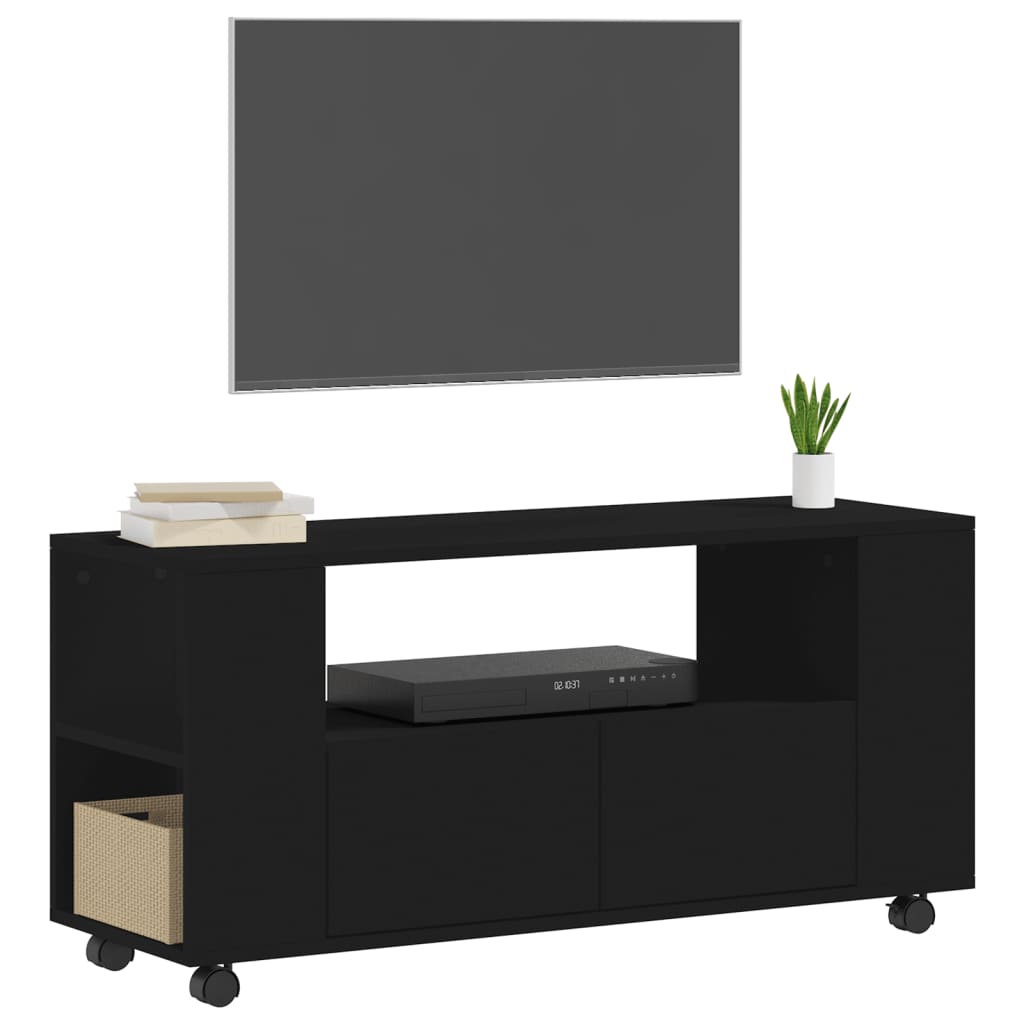 Tv-meubel met wielen 102x34,5x43 cm bewerkt hout oud hout