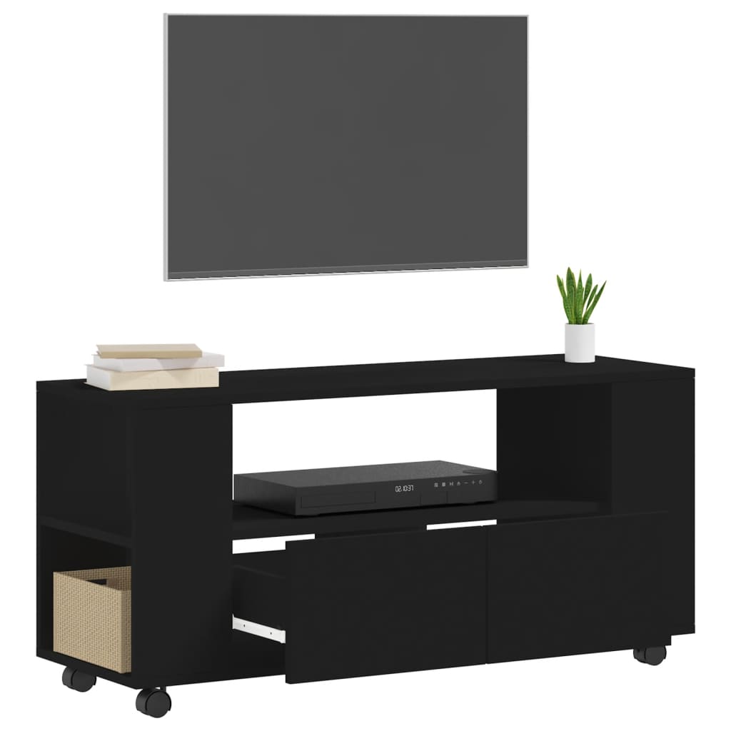 Tv-meubel met wielen 102x34,5x43 cm bewerkt hout oud hout