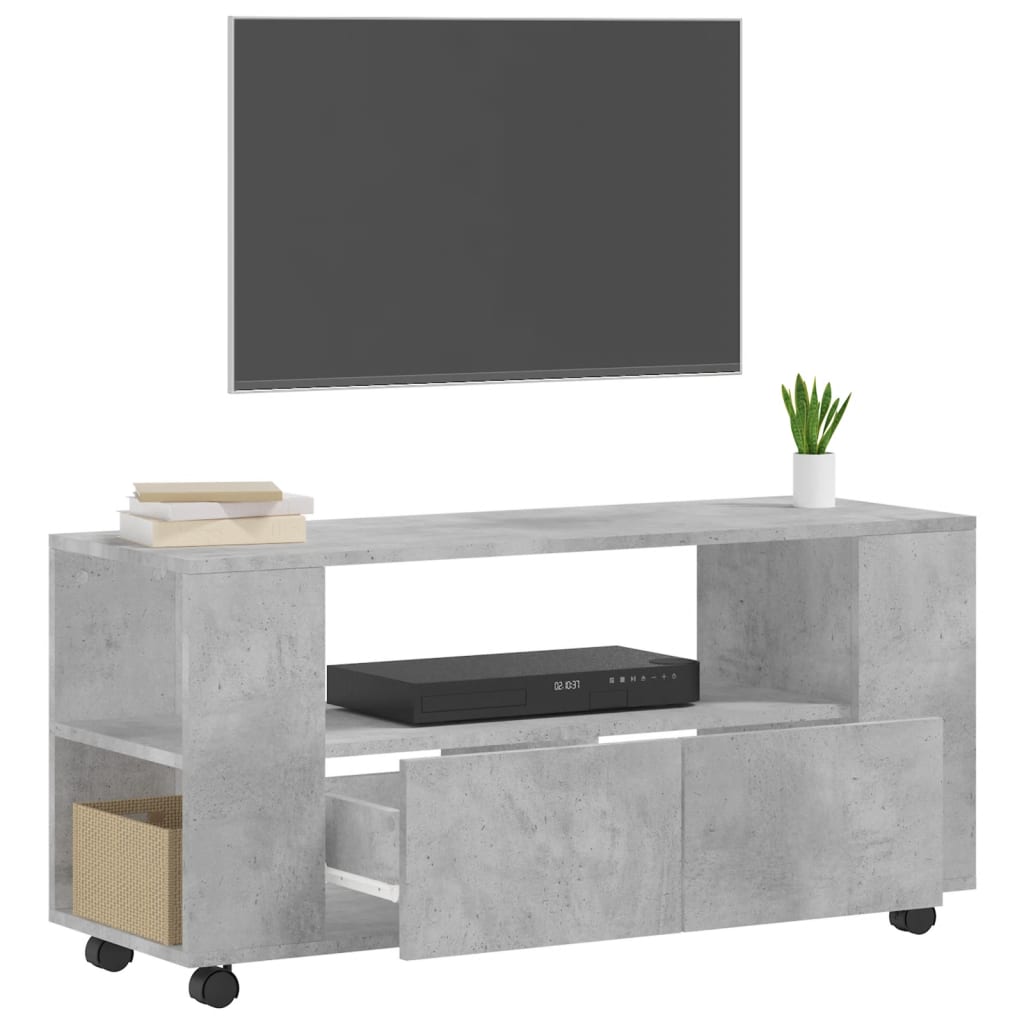 Tv-meubel met wielen 102x34,5x43 cm bewerkt hout oud hout