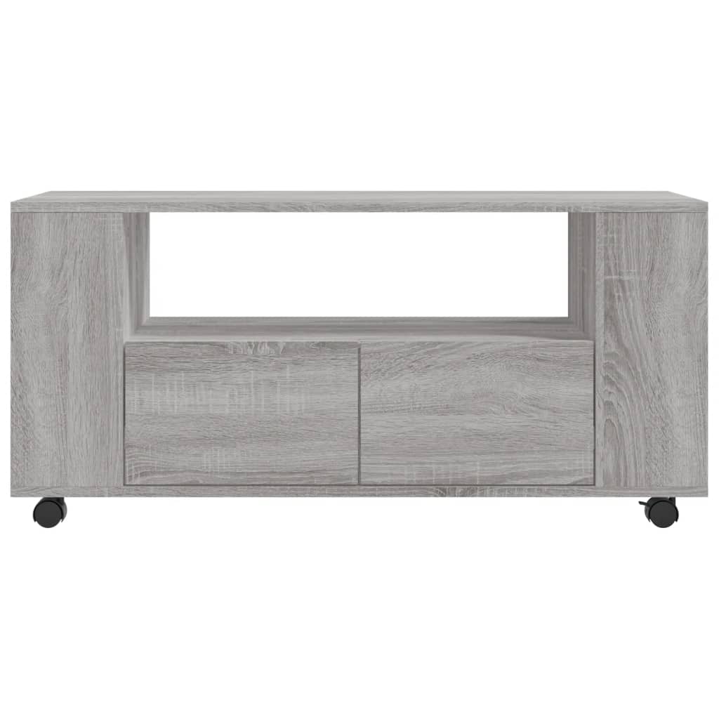 Tv-meubel met wielen 102x34,5x43 cm bewerkt hout oud hout