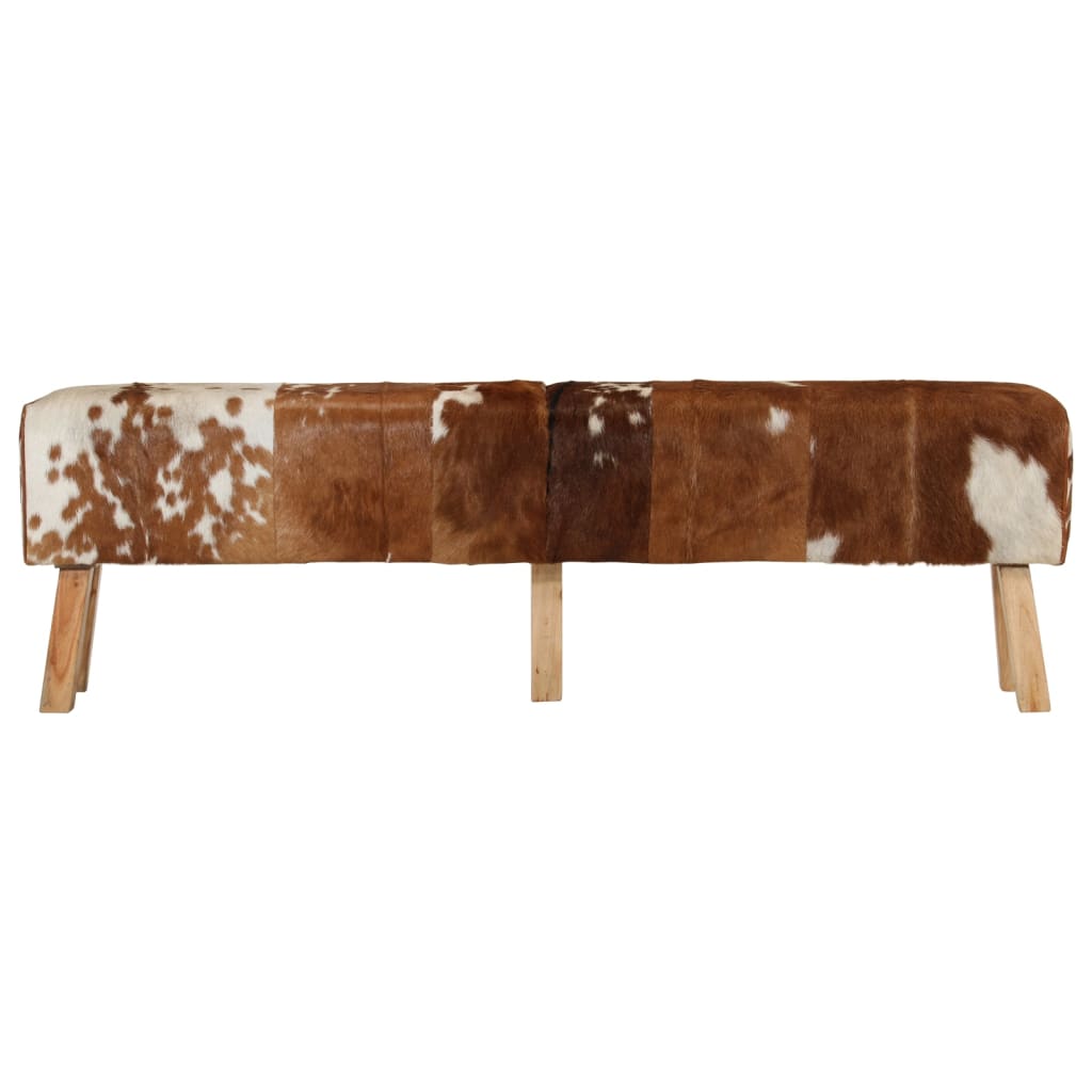 Banc 110x30x45 cm véritable peau de chèvre