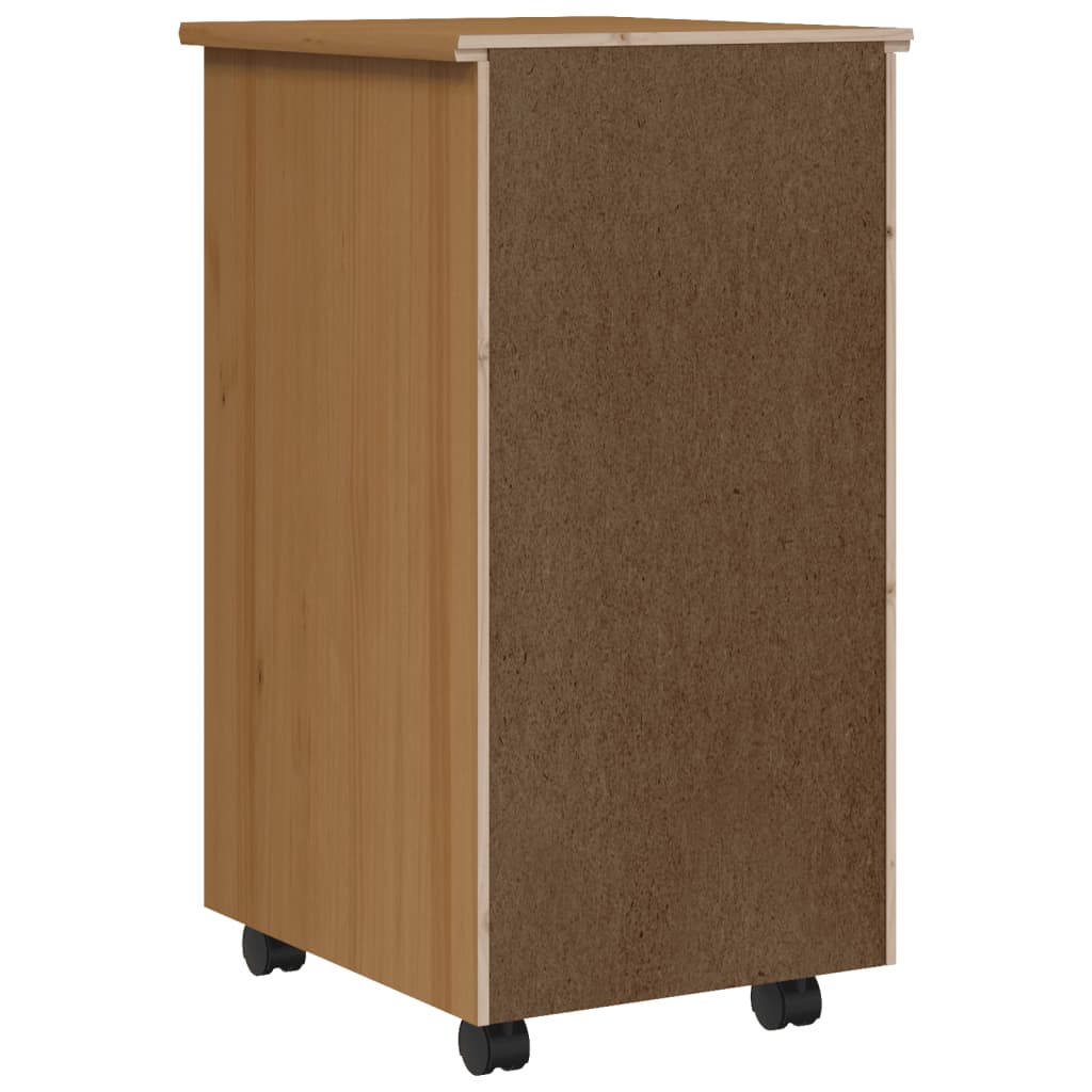 Commode mobile MOSS en pin massif marron miel