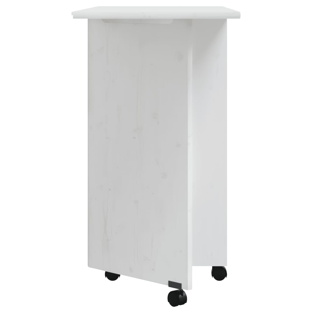 Commode avec bureau MOSS mobile en bois de pin massif blanc