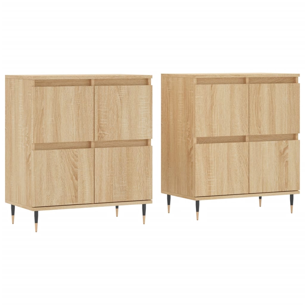 Buffets 3 pcs en bois ouvré couleur chêne