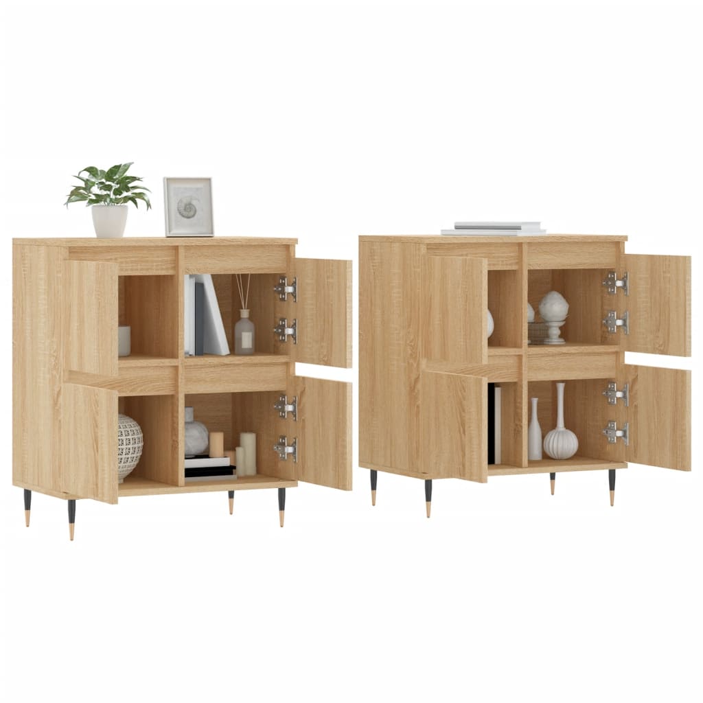 Buffets 3 pcs en bois ouvré couleur chêne