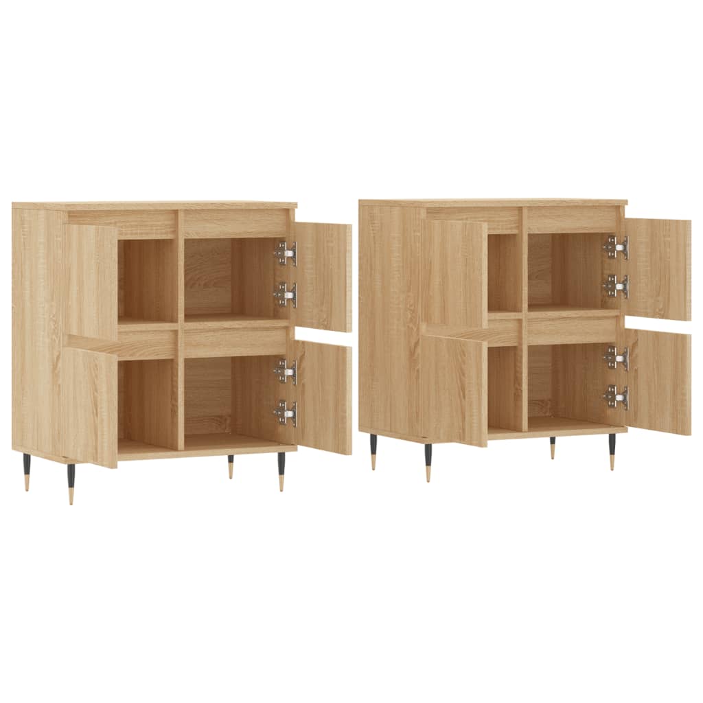 Buffets 3 pcs en bois ouvré couleur chêne