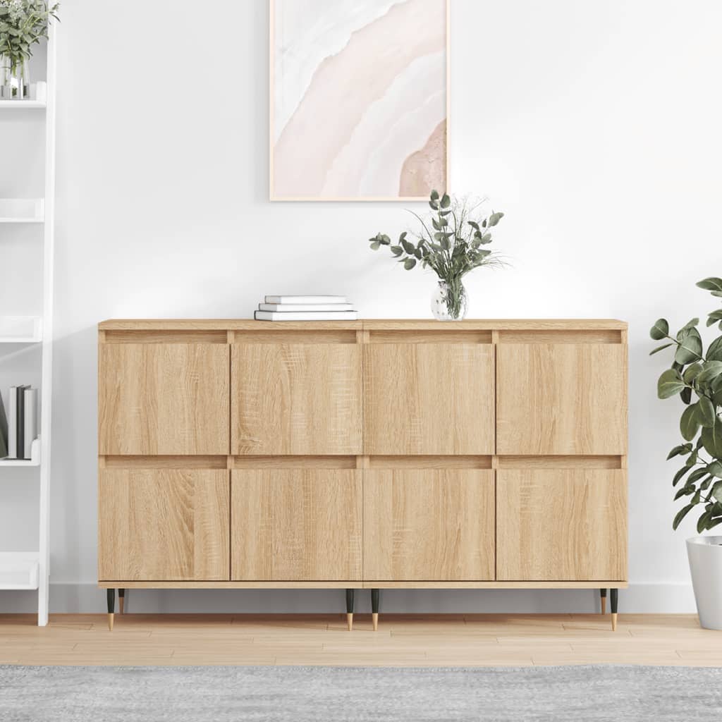 Buffets 3 pcs en bois ouvré couleur chêne