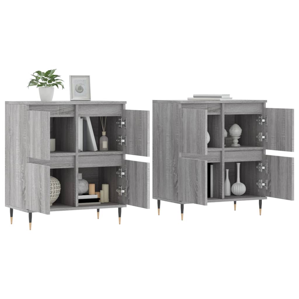 Buffets 3 pcs en bois ouvré couleur chêne