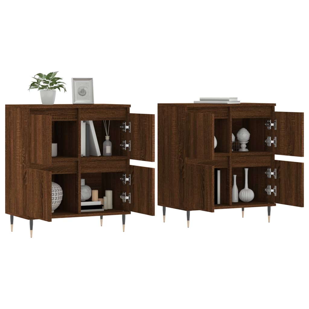 Buffets 3 pcs en bois travaillé.