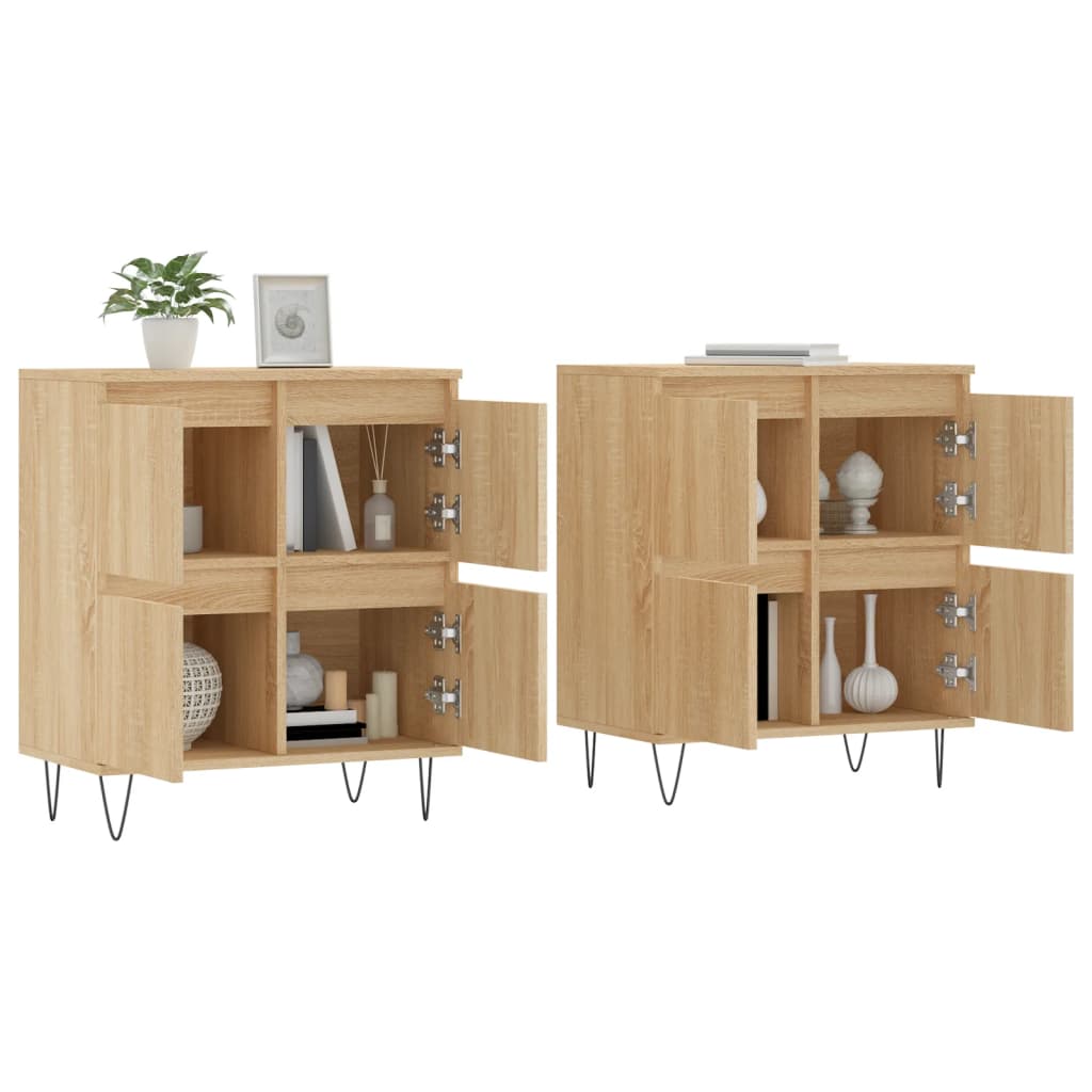 Buffets 2 pcs en bois travaillé.