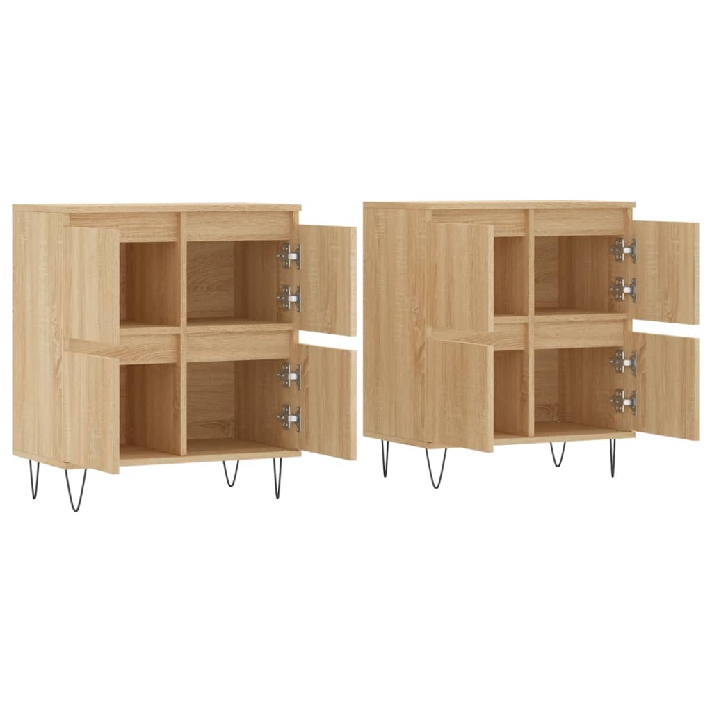 Buffets 2 pcs en bois travaillé.