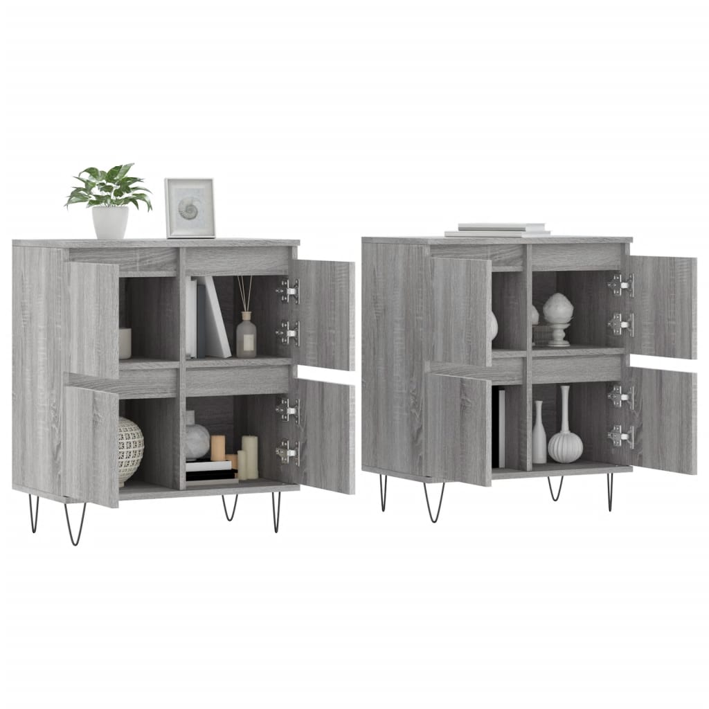 Buffets 2 pcs en bois travaillé.