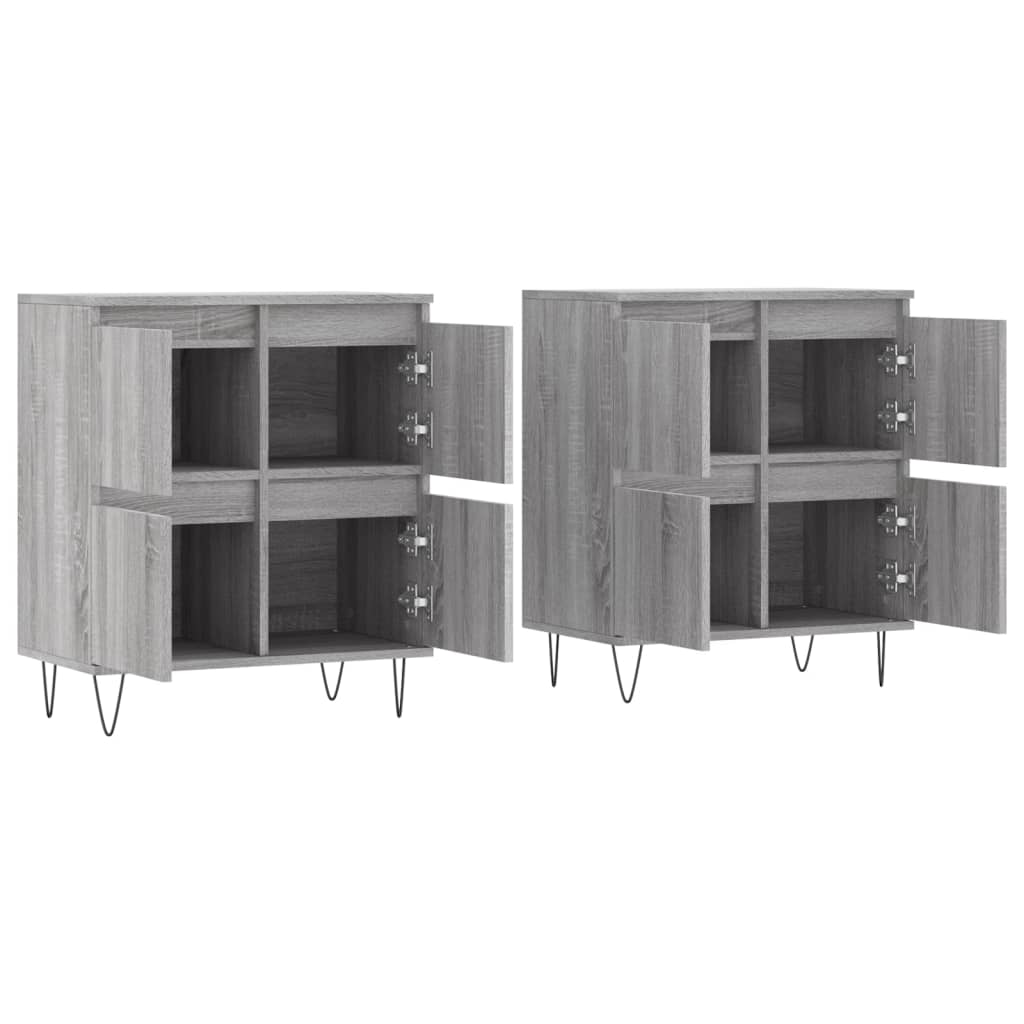 Buffets 2 pcs en bois travaillé.