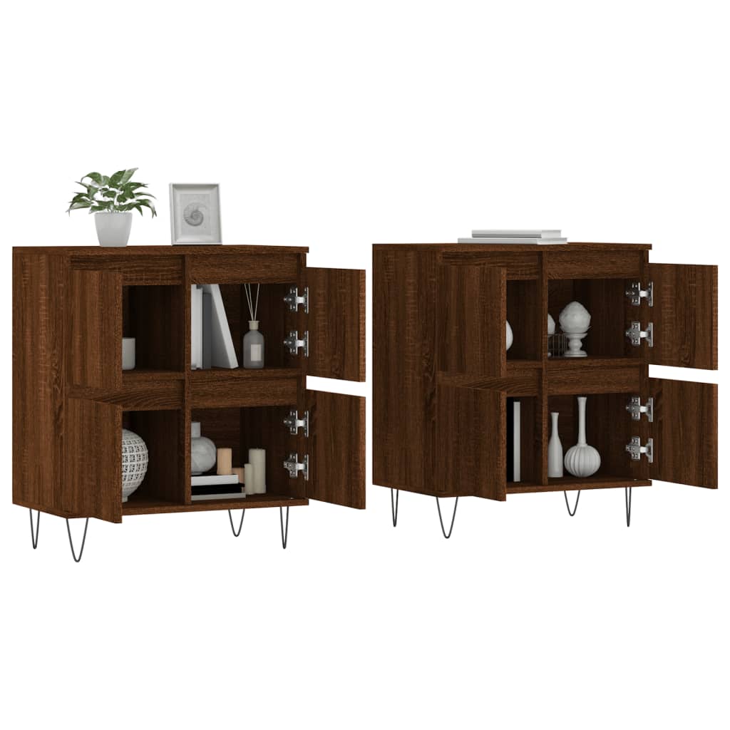 Buffets 2 pcs en bois travaillé.