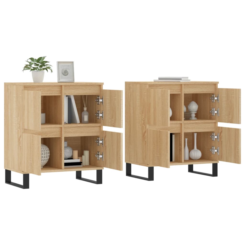 Buffets 2 pcs en bois travaillé.