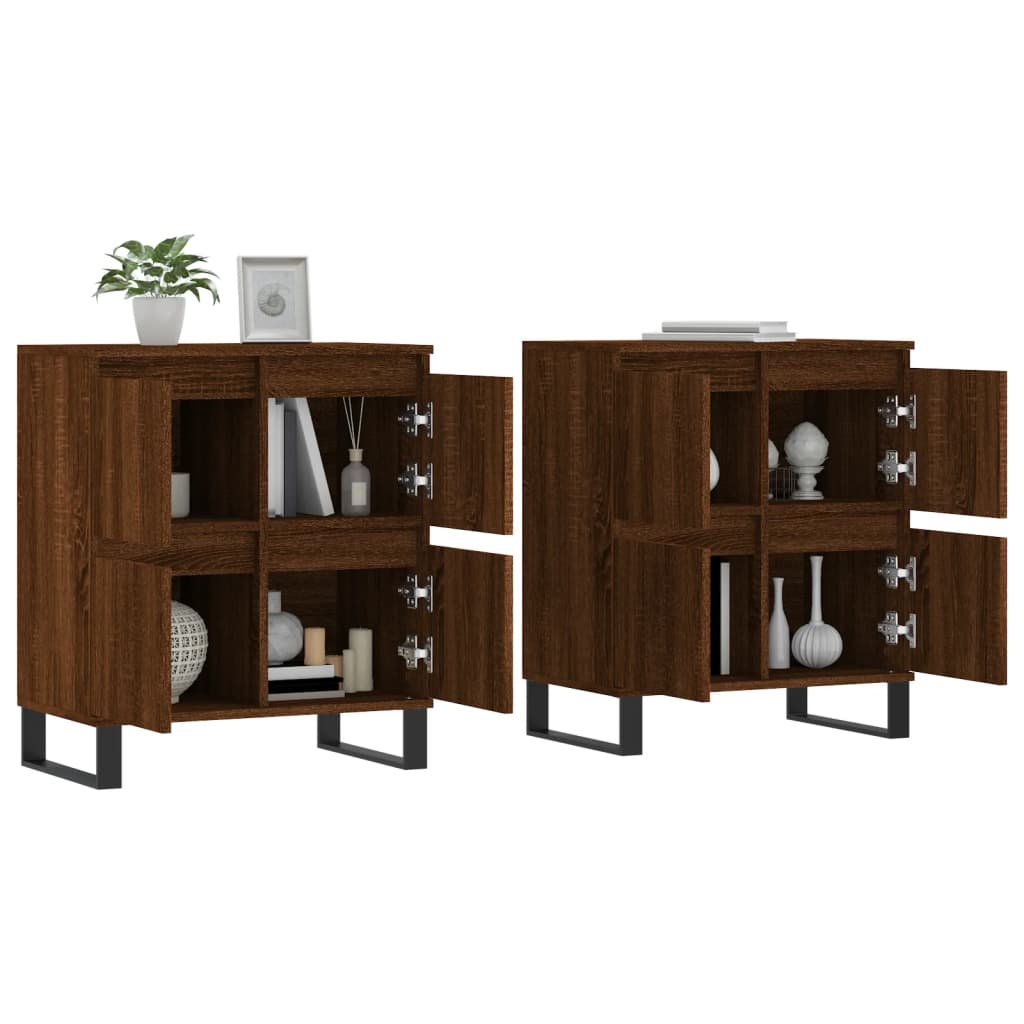 Buffets 2 pcs en bois travaillé.