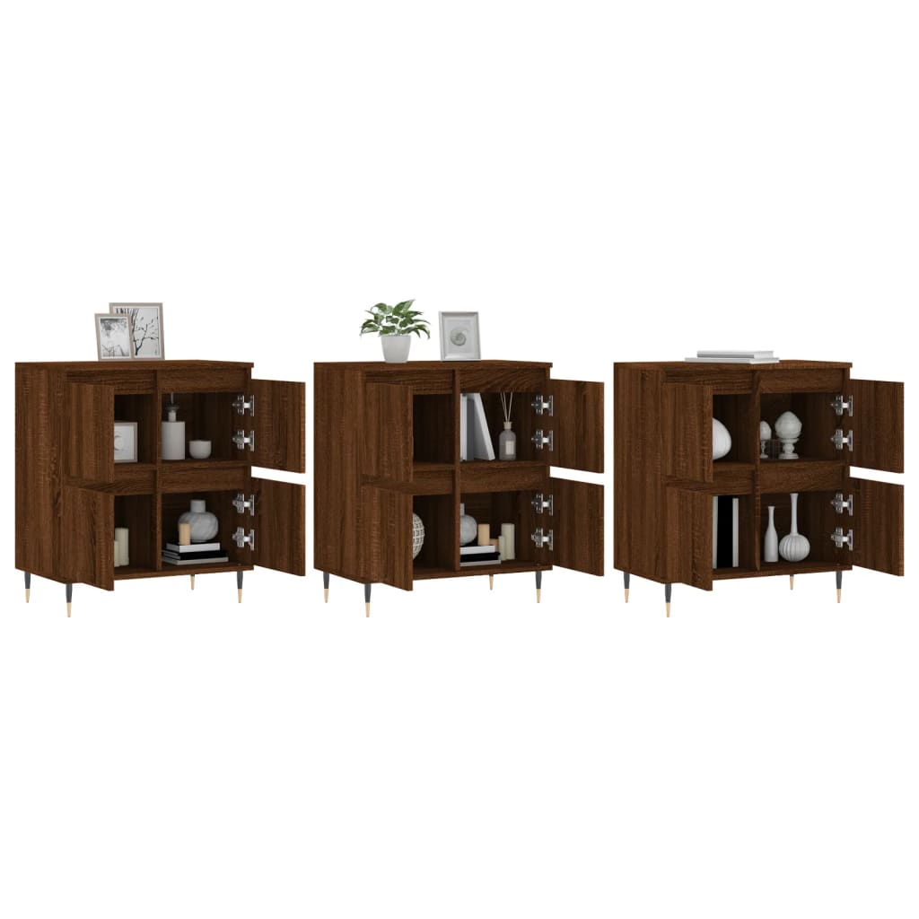 Buffets 3 pcs en bois travaillé.